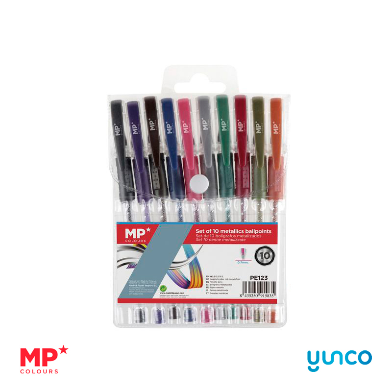 Bolígrafos Metalizados pack 10
