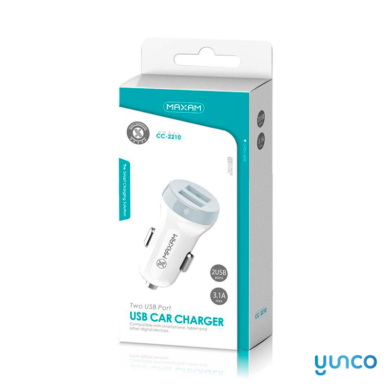 CC-2210 white&Gray 3.1A Dual port Car Charger