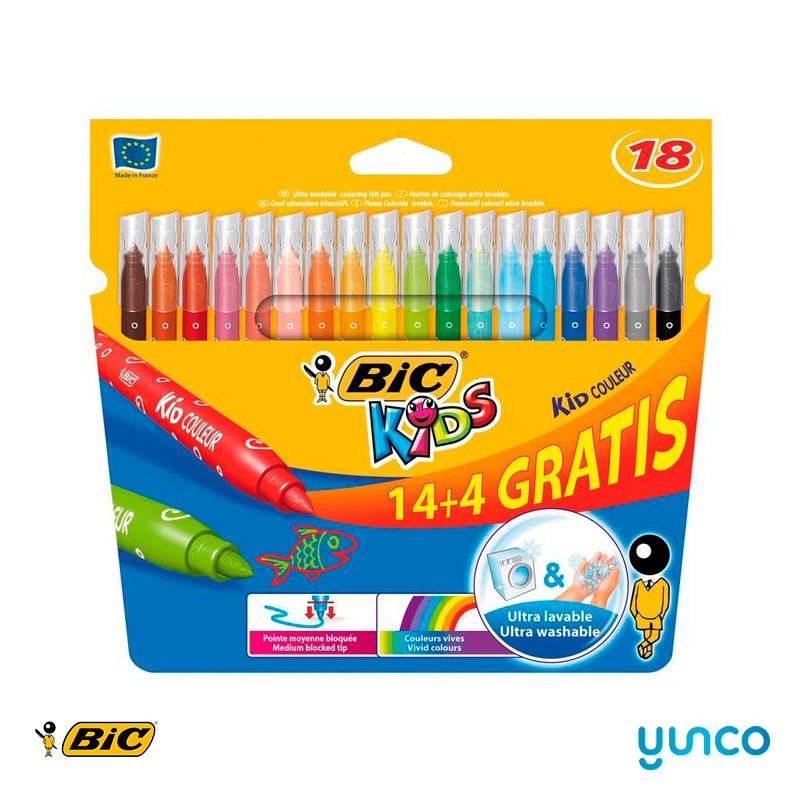 Rotuladores BIC Kid Couleur (18 Colores)
