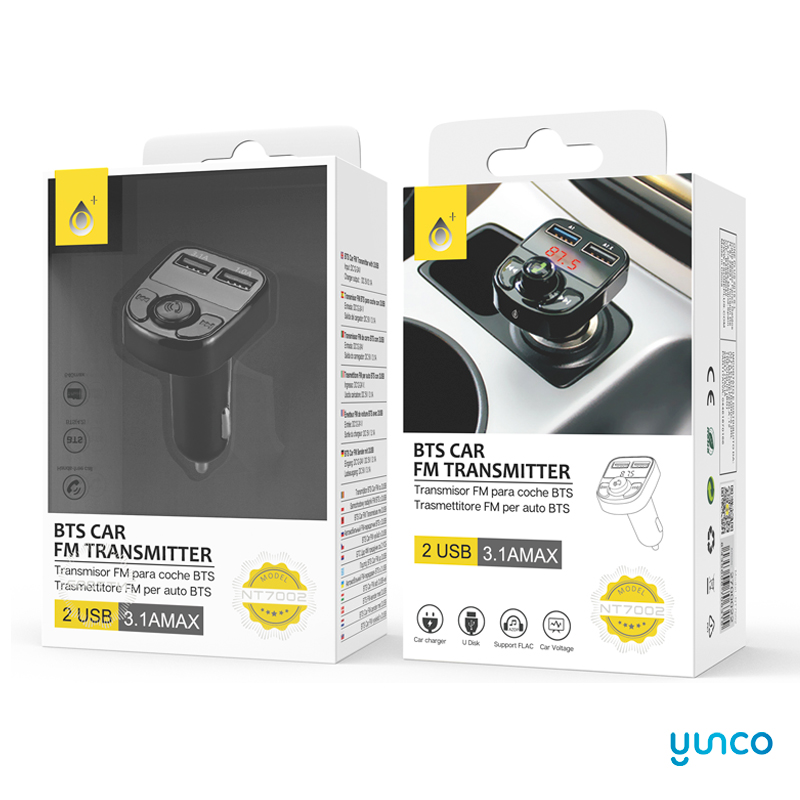 Transmisor Bluetooth 4,2 De FM Con Microfono y Pantalla Led.BTS/USB/TF CARD(64 Max)